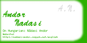 andor nadasi business card